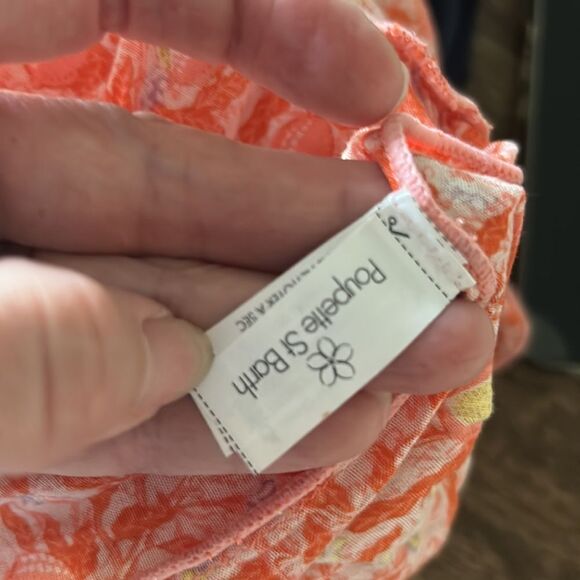 Poupette St Barth small off shoulder Camilla romper orange floral - Picture 12 of 14